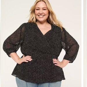 Lane Bryant Black and White Blouse
